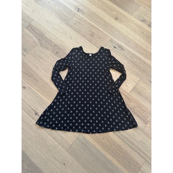 Old Navy Womens Black and White Paisley Long Sleeve Knit Swing Dress Size Large - Picture 4 of 8